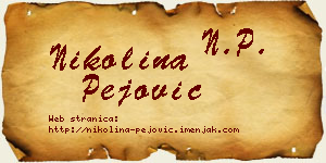 Nikolina Pejović vizit kartica
